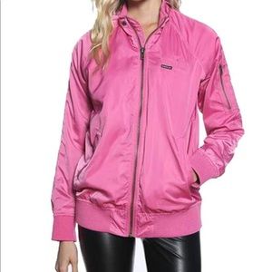 MEMBERS ONLY Satin Bomber Jacket pink medium